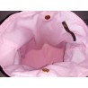 Trousse de toilette femme simili cuir rose, coton violet - Intérieur