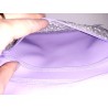 Portefeuille femme simili cuir violet coton arabesques - Compartiment papiers