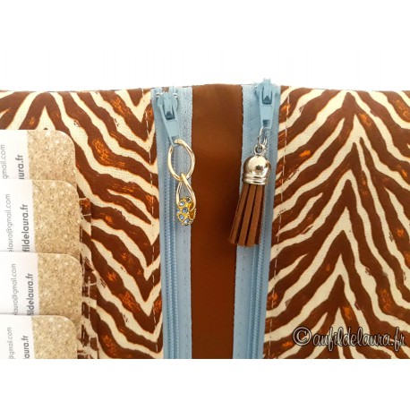 Nezband Western En Cuir Tressé Style Zèbre - Marron Et Blanc - Support D'attache Pour Cheval