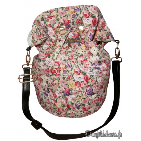 Sac seau simili cuir noir - blanc - beige - Aufildelaura