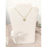 Collier abeille dorée et zircons - présenté sur buste beige