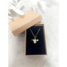 Collier abeille dorée et zircons - présenté dans son écrin