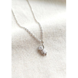 Collier petit ourson zircon doré ou argenté - détail du pendentif