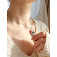 Collier petit chat en zircons