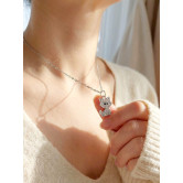 Collier petit chat en zircons