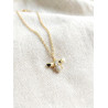 Collier abeille dorée et zircons - détail du pendentif