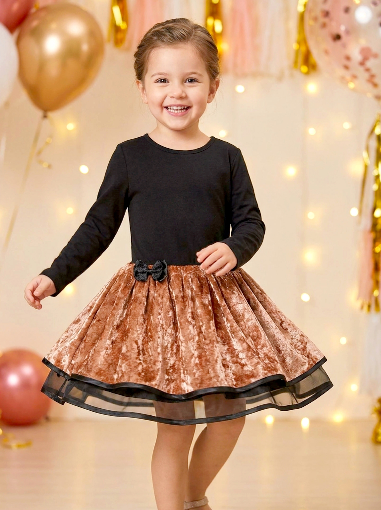 Jupe de f&ecirc;te pour petite fille en panne de velours
