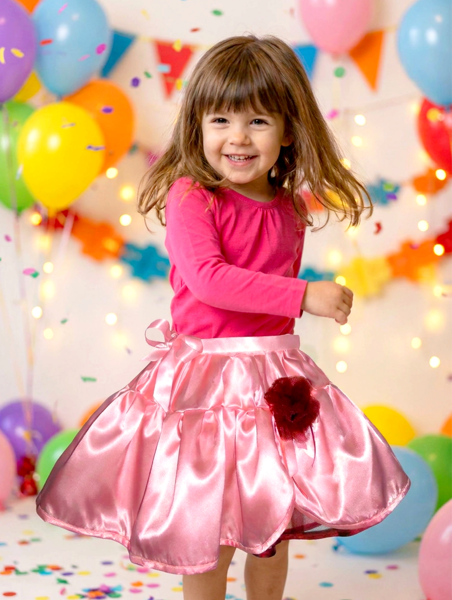 Jupe de princesse fille en satin et tulle faite main